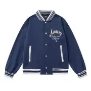 Amiri Navy Blue Varsity Jacket With Embroidered Logo And Striped Details #B54388
