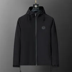 Burberry Men's Equestrian Knight Logo Hooded Jacket Black #B54189