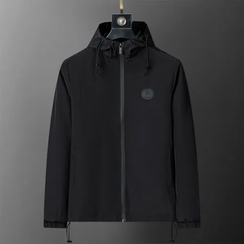 Burberry Men's Equestrian Knight Logo Hooded Jacket Black #B54189