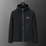 Fendi Men's Hooded Windbreaker Jacket with Embroidered Logo #B54185