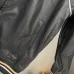Givenchy Black Leather Bomber Jacket with Iconic White Logo Detailing #B54560