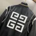 Givenchy Black Leather Bomber Jacket with Iconic White Logo Detailing #B54560