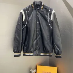 Givenchy Black Leather Bomber Jacket with Iconic White Logo Detailing #B54560