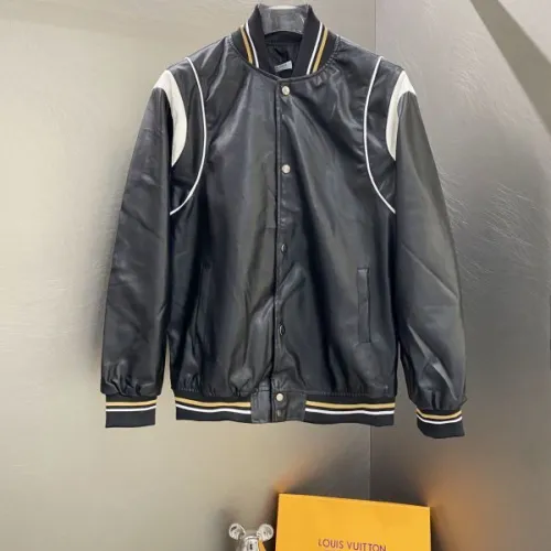 Givenchy Black Leather Bomber Jacket with Iconic White Logo Detailing #B54560