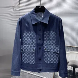  Jackets for MEN GG denim jacquard jacket Blue #B53714