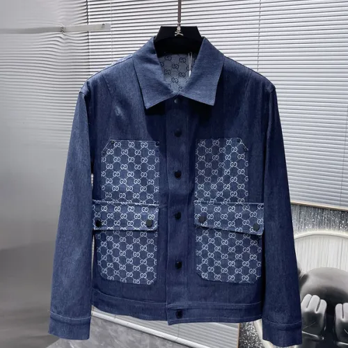 Gucci Jackets for MEN GG denim jacquard jacket Blue #B53714
