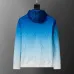 Gucci Men's Gradient Hooded Jacket Blue and White with Signature GG Pattern #B54256