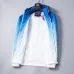 Gucci Men's Gradient Hooded Jacket Blue and White with Signature GG Pattern #B54256