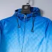 Gucci Men's Gradient Hooded Jacket Blue and White with Signature GG Pattern #B54256