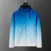 Gucci Men's Gradient Hooded Jacket Blue and White with Signature GG Pattern #B54256