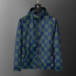 Louis Vuitton Men's Checkered Hooded Windbreaker Jacket #B54186