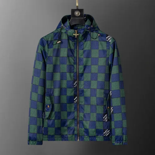 Louis Vuitton Men's Checkered Hooded Windbreaker Jacket #B54186