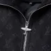 Louis Vuitton Men's Monogram Embroidered Zip-Up Jacket Black #B54533