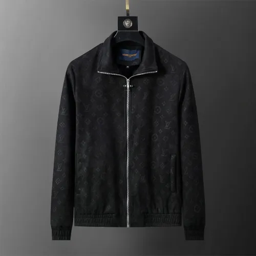 Louis Vuitton Men's Monogram Embroidered Zip-Up Jacket Black #B54533