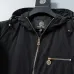 Versace Men's Hooded Windbreaker Jacket Stylish Black Outerwear with Gold Tone Zippers #B54255