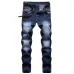 2021 new men's jeans blue stretch European and American personality zipper decoration jeans trendy men #99908631