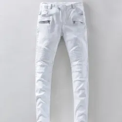 BALMAIN Men's White Long Jean #974812