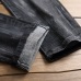European and American jeans men's street fashion brand motorcycle men's personality wrinkled slim stretch tide jeans #99908619