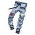 Light-colored stretch biker pants ripped jeans #99908614