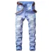 Nostalgic ripped motorcycle jeans Jeans for Men's Long Jeans #99908601