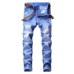 Nostalgic ripped motorcycle jeans Jeans for Men's Long Jeans #99908609