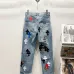 Chrome Hearts Inspired Blue Denim Jeans With Colorful Cross Patches For Edgy Fashion #B54231