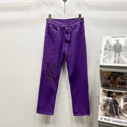 Chrome Hearts Jeans for Men Purple Combo Embroidered #B53839