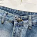 Chrome Hearts Style Blue Denim Jeans With Yellow Cross Patches For Bold Street Fashion #B54230