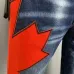 2025 DSQ2 Men's Denim Jeans Bold Red Maple Leaf Print with Faded Wash for Trendy Gentlemen #B54871