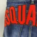 2025 DSQ2 Men's Denim Jeans Bold Red Maple Leaf Print with Faded Wash for Trendy Gentlemen #B54871
