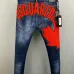 2025 DSQ2 Men's Denim Jeans Bold Red Maple Leaf Print with Faded Wash for Trendy Gentlemen #B54871