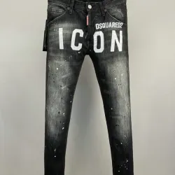 DSQ2 Men's Denim Jeans Edgy Distressed Design with Paint Splatter and Zipper Detail for Fashion Rebels #B54869