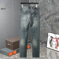 2025 LV Men's Denim Jeans  Distressed Design with Signature Monogram Pocket for Fashion   Forward Gents #B54848