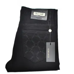 Men's Versace Black Jeans with Logo Detail #B45766