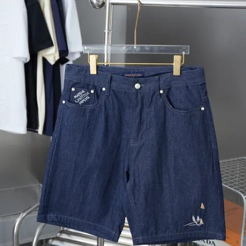 Louis Vuitton Lettering embroidered denim shorts #B52914