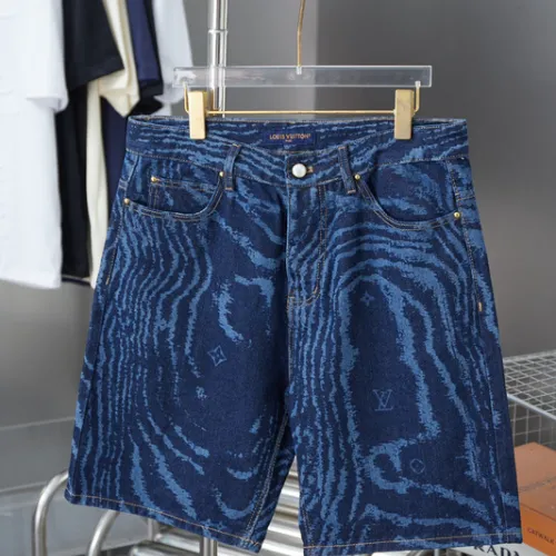 Louis Vuitton Pants for Louis Vuitton Short Pants for men Rippled denim shorts #B52922