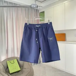 Prada Shorts Pants for Men Black/White/Blue #B53676