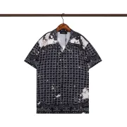 Amiri Black Patterned Cuban Collar Short Sleeve Shirt With Artistic Details #B54193