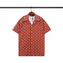 Amiri Red Patterned Cuban Collar Short Sleeve Shirt For Fashion - Forward Looks #B54192