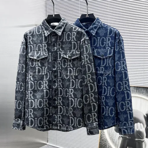 Dior shirts for Dior Long-Sleeved Shirts for men Black/Blue #B53709