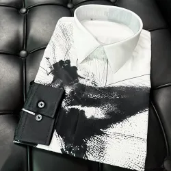 Alexander McQueen Shirts for Alexander McQueen Long-Sleeved Shirts for men #B40406