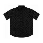 Louis Vuitton Black short sleeve shirt for men #B41936