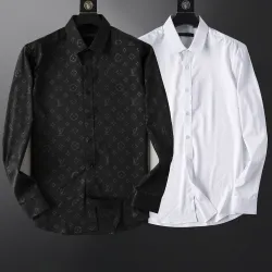  Men's Stylish Long Sleeve Shirts - Monogram & White Classics - Special Deal #B53851