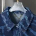 Louis Vuitton short sleeved shirts for men Rippled denim shirt #B52920