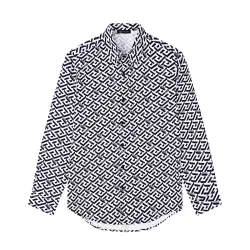 Versace Shirts for Versace Long-Sleeved Shirts for men Versace Greca Silk Twill Blouse #B53838