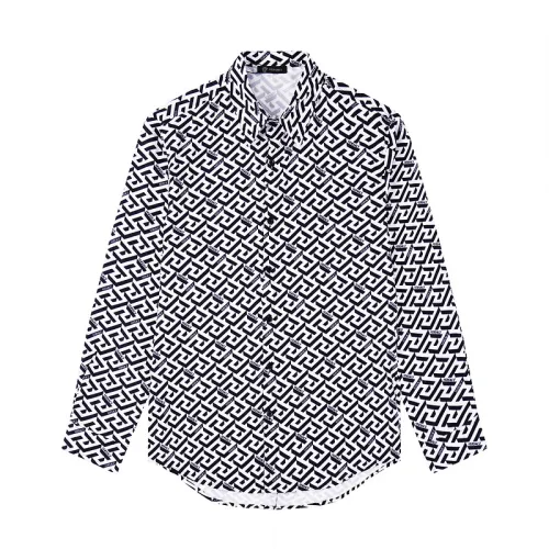 Versace Shirts for Versace Long-Sleeved Shirts for men Versace Greca Silk Twill Blouse #B53838