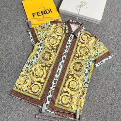Versace Shirts for Versace Shorts-Sleeveds Shirts For Men #99921127