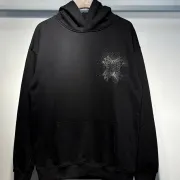 AMIRI Black Hoodie With Intricate Silver Back Graphic And Brand Name #B54243