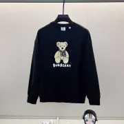Black/White Sweatshirt With Cute Teddy Bear And Burberry - Inspired Scarf Design #B54343