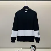 Burberry - Inspired White/Black Sweatshirt With Navy Stripe And Iconic Motif Design #B54344